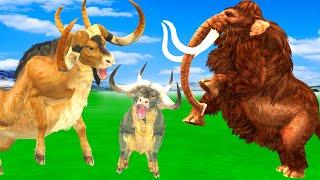 Zombie Mammoth Vs Big Bulls Cartoon Cow Mammoth Vs Bull Animal Revolt Epic Battle