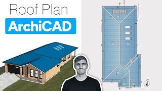 How to draw a Roof plan -  ArchiCAD Tutorial