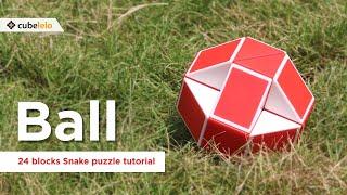 24 Blocks Snake Puzzle Tutorial I Red Ball I Cubelelo