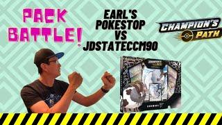 Champion's Path Dubwool V Pokemon Pack Battle! Earl vs  JDstateccm90! Pokemon Card Opening!