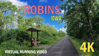 Tranquil Virtual Run on Indian Creek Nature Trail | Robins, Iowa | 4K