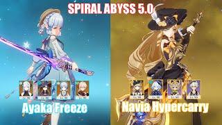 C0 Ayaka Freeze & C0 Navia Hypercarry | Spiral Abyss 5.0 | Genshin Impact