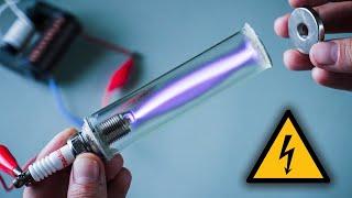 MAKING 400,000V IONIZED PLASMA Reactor in a Vacuum – Using My Hand-Built HV Transformer