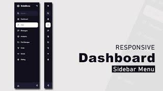 Responsive Side Navigation Bar in HTML CSS And JavaScript | Dashboard Sidebar Menu