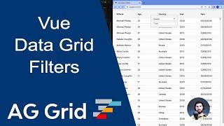 Vue Data Grid built-in column filters overview for AG Grid