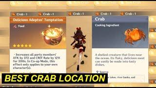 Best Crab Farming Location in Genshin Impact - Used for Crafting the BEST DPS FOOD