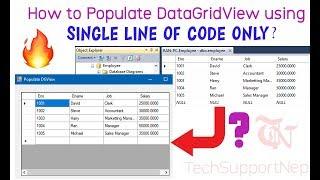 How to Populate DataGridView in C#.NET using Single Line of Code?