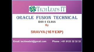 ORACLE CLOUD TECHNICAL ONLINE TRAINING DAY-1 CLASS VIDEO-TECH LEADS IT