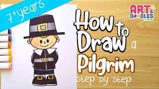 How to draw a PILGRIM boy easy | Art and doodle for kids