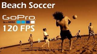 Gopro Hero. Beach Soccer , reverse Slow motion Football