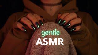 ASMR | extra gentle Towel Scratching & Mouth Sounds - no talking, blue yeti, ambience