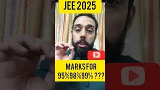 JEE 2025 : 13.8 LAC + REGISTRATION  MARKS FOR 95% , 98% , 99% ??? #jee #jee2025 #nta