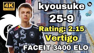 kyousuke 25-9 w/Mokuj1n (Vertigo) | FACEIT 3400ELO | Jan 4, 2024 #cs2 #pov