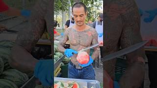 Amazing Thai Gangster Watermelon Cutting Skills #shorts