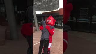 I gave Fred the Red a Hug (Manchester United Mascot)