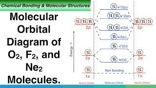 Molecular Orbital Diagram of O2, F2, and Ne2 Molecules.
