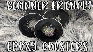 Black and Silver EPOXY Coasters | EASY