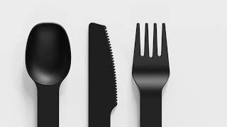 Magware Magnetic Flatware - Single Set - Charcoal Black