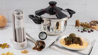 Costillas de Res Suaves con Puré de Calabaza Cremoso | Receta en Olla a Presión