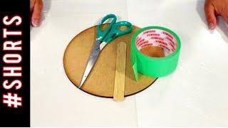 HOW TO Tape the back of your wood rounds | Acrylic Pouring #shorts