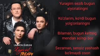 Xiyonat Lyrics _ Ummon - Xiyonat _ Уммон - Хиёнат ( Lyrics ) _ Zohid _ Nazia Iqbal - Lofari waye