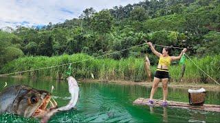 Fishing Video: Beautiful Girl Fishing in the Beautiful Nature with Hooks and Traps | Best Fishing