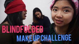 5 MINUTE MAKEUP CHALLENGE BLINDFOLDED WITH MY FRIENDS | danya dp