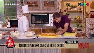 Bifes de Ojo de bife rellenos, bombas de papa  y sopa inglesa (19-04-2024) - Ariel en su salsa