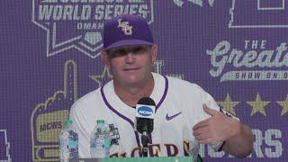 LSU Jay Johnson, CWS WIN over UCLA postgame