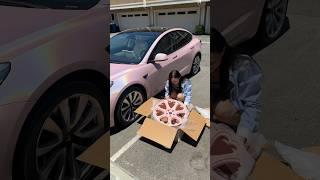 My new pink car wheels  #tiktok #elsarca