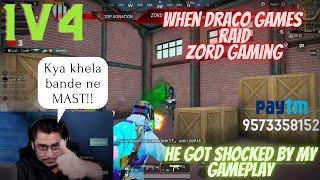 When DRACO GAMES & SMOKY Raid on ZORD GAMING  | 1v4 Clutch By ZORD GAMING | DRACO SIR GOT IMPRESSED