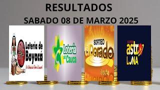 ¡RESULTADOS de HOY! LOTERÍA BOYACÁ, CAUCA, DORADO NOCHE y ASTRO LUNA  | Sábado 8 Marzo 2025