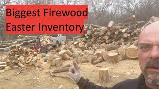 How much firewood inventory, biggest easter firewood inventory EVER..#firewood #woodworking #work