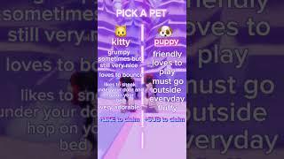 Pick A Pet!  #roblox #adoptme #fyp #shorts #viral #unshadowbanme #hottogo #dance #lisaorlena