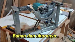 Mekanisme lifting naik turun table saw. Ukuran dan bahan.