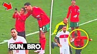 Cristiano Ronaldo Take a Selfie with Turkish Pitch Invader & Smile after That ️