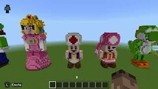 I build a Classic Mario Character Statue Pack in Minecraft!  @frezztutorials