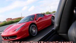 Ferrari 458 challenges Turbo Supra on the highway!