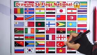 Drawing 56 National flags, is there a flag of your country?