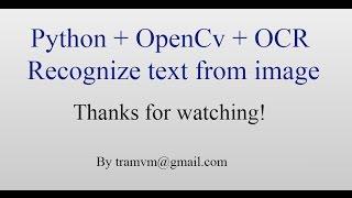 How to recognize text from image with Python OpenCv OCR ?