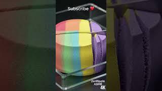 Super Rainbow Bowl Layer Pour & Slice #kineticsand #asmr