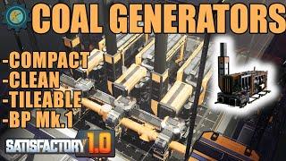 Early Game Coal Generators Blueprint - Compact, Clean, & Tileable - Mk.1 BP - Satisfactory 1.0