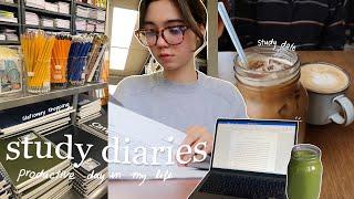 study diaries| productive 7am routine, going to the gym, stationery shopping & coffeeshop study date