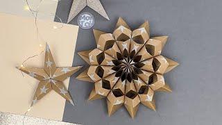 How to make a 3D paper snowflake for Christmas decorations.