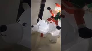 Надувная фигура медвежонок умка 210 см, 3D уличная, светодиодная,Christmas is coming, с подсветкой