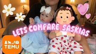 TEMU REBORN BABY ~ COMPARING TWO REPLICA REBORN SASKIAS BY BONNIE BROWN 