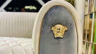 The Milan Sofa customised with touch of Gold, customised in any colour & dimensions at Fezmo. #Fezmo