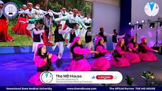 Indian Students at Samarkand with Himachali Dance Nati I Samarkand State Medical University