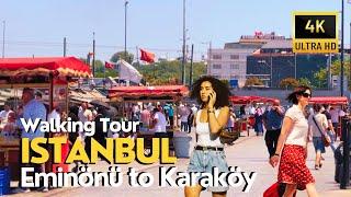 Turkey, Istanbul 2025 Eminonu, Galata Bridge, Karakoy Hidden Spots | City Center 4K Walking Tour