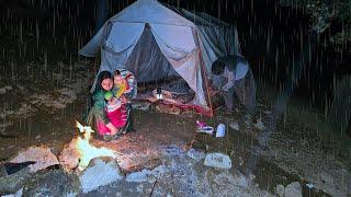 "Heavy Rainfall and Cold Winter | Haji Family Struggling Without Shelter in a Tent"